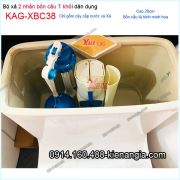 Bộ xả 2 nhấn bồn cầu liền 1 khối thấp20cm phổ thông  KAG-XBC38