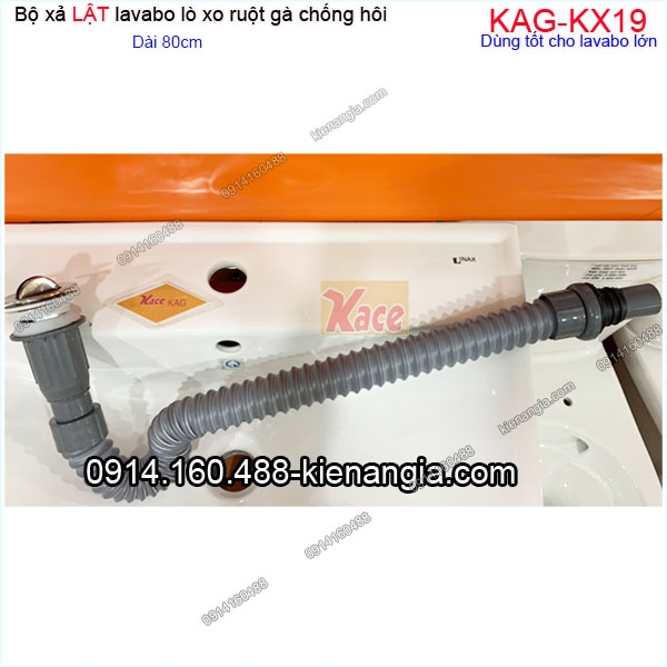 Xả lavabo lò xo,đầu inox lật KAG-KX19