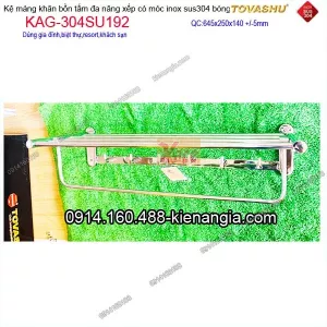 Kệ treo khăn 2 tầng 3 trong 1 cao cấp Tovashu khách sạn KAG-304SU192