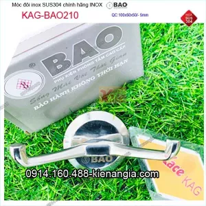 Móc đôi inox Bảo sus304 bóng khách sạn KAG-BAO210