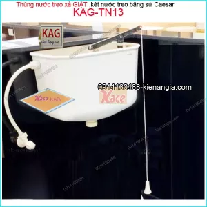 Két nước treo XẢ GIẬT bằng sứ bồn cầu Caesar-KAG-TN13
