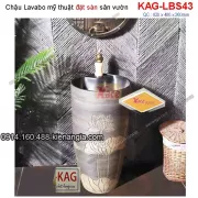Chậu lavabo đặt sàn sân vườn KAG-LBS43 Khắc Hoa Sen