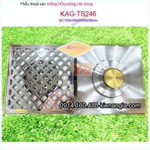 Thoát sàn ca rô chéo 150x150xD496090 chống hôi,chống côn trùng KAG-TS246
