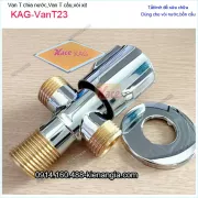 Van T chia nước bồn cầu,vòi  xịt đồng thau KAG-VanT23