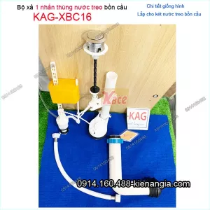 Bộ xả 1 nhấn thùng nước treo bồn cầu KAG-XBC16
