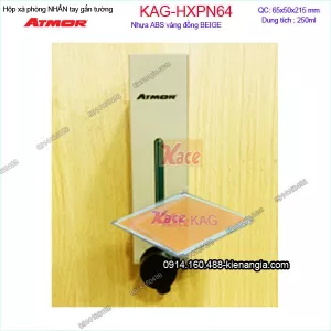 Hộp xà phòng nhấn đơn ATMOR vàng đồng KAG-HXPN64