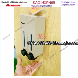 Hộp xà phòng nhấn đôi ATMOR vàng đồng KAG-HXPN65