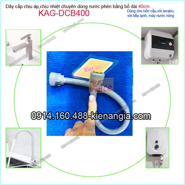 Dây cấp nước máy nước nóng bằng bố dài 40cm KAG-DCB400