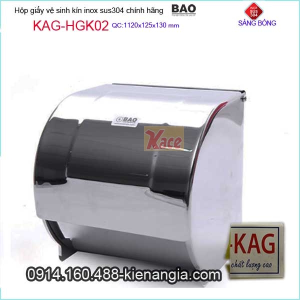 Hộp giấy vệ sinh kín Inox Bảo KAG-HGK02