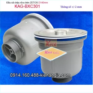 Đầu xả chậu  ZETOS D140 nhựa đúcKAG-BXC301
