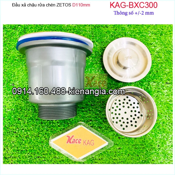 Đầu xả chậu  ZETOS D110 nhựa đúc  KAG-BXC300