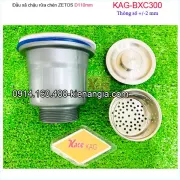 Đầu xả chậu  ZETOS D110 nhựa đúc  KAG-BXC300