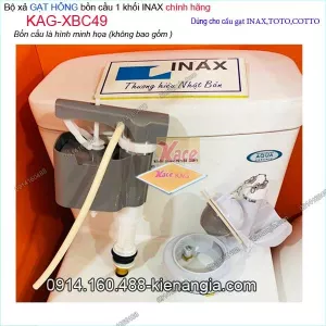 Bộ xả GẠT bồn cầu 1 khối chính hãng INAX KAG-XBC49, xả cầu liền khối Inax DTF918VR