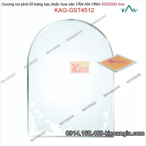 Gương soi phôi Bỉ  sáng đẹp Tân An Vinh 450x600 mm KAG-GST4512 Hoa văn tráng bạc