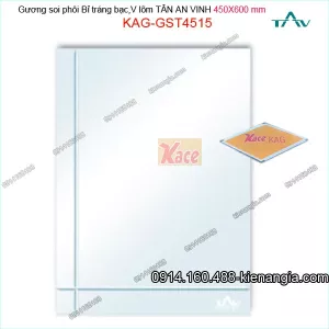 Gương soi phôi Bỉ  sáng đẹp Tân An Vinh 450x600 mm KAG-GST4515 vương vát lõm