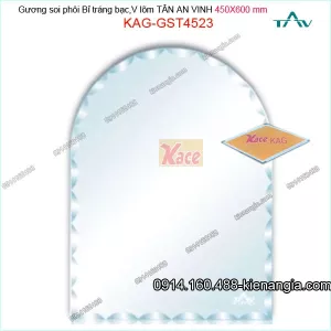 Gương soi phôi Bỉ  sáng đẹp Tân An Vinh 450x600 mm KAG-GST4523 ho văn vát lõm