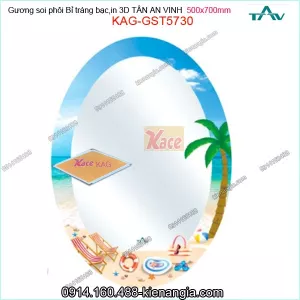Gương soi in 3D 500x700 mm Tân An Vinh OVAL KAG-GST5730