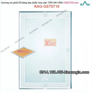 Gương soi 500x700 mm Tân An Vinh hình ảnh trung  thực KAG-GST5719 hoa văn phun cát
