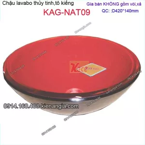 Tô kiếng  màu đỏ đen D42 cm KAG-NAT09