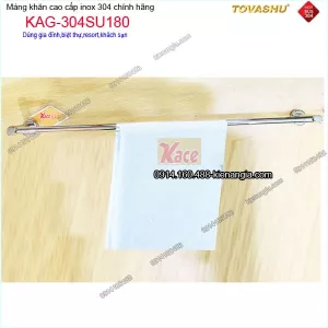 Máng khăn đơn phòng tắm bằng inox cao cấp Tovashu KAG-304SU180