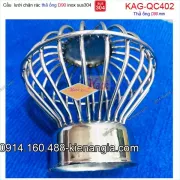 Cầu chặn rác Inox 304  ống D90 lưới thấp KAG-QC402