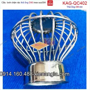 Cầu chặn rác Inox 304  ống D90 lưới thấp KAG-QC402
