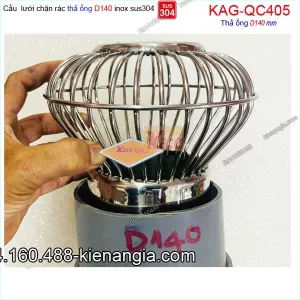 Cầu chặn rác Inox 304  ống D140 lưới thấp KAG-QC405