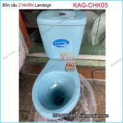 Bồn cầu 2 nhấn Landsign xanh biển KAG-CHK05