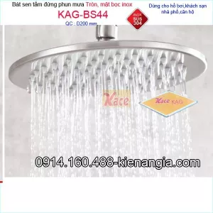 Đầu sen tắm đứng tròn inox sus304 KAG-BS44 đường kính 20cm