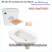 Bồn cầu xổm thùng nước treo tay gạt  giá rẻ KAG-VinaTXG01