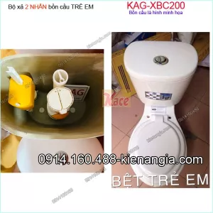 Bộ xả 2 nhấn bồn cầu trẻ em mầm non KAG-XBC200