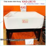 Lavabo vuông có chân khung nhôm màu đen 41x37x33 cm KAG-LBC15