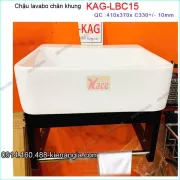 Lavabo vuông có chân khung nhôm màu đen 41x37x33 cm KAG-LBC15