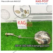 Phao cơ bồn nước Inox O27-KAG-PC07 có điều chỉnh ren ngoài D27