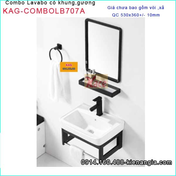 Combo chậu lavabo treo tường 53x36cm KAG-ComboLB707A