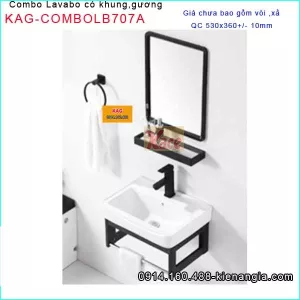 Combo chậu lavabo treo tường 53x36cm KAG-ComboLB707A