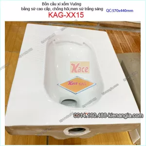 Bồn cầu xí xổm vuông cao cấp KAG-XX15 chống hôi thoát nhanh