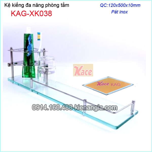 Kệ kiếng đa năng có kệ ly bàn chải KAG-XK038