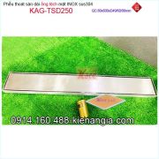 Thoát sàn dài ống lệch mặt inox sus304 80x600mm D496090 KAG-TSD250
