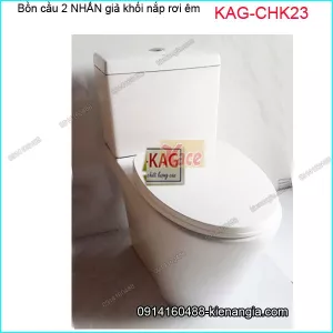 Bồn cầu vuông giả khối 2 nhấn nắp êm KAG-CHK23