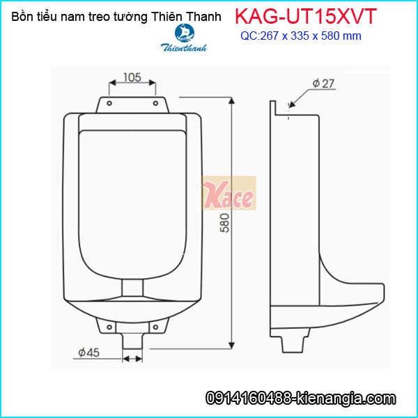 KAG-UT15XVT-Bon-tieu-nam-treo-tuong-Thien-Thanh-KAG-UT15XVT-tskt