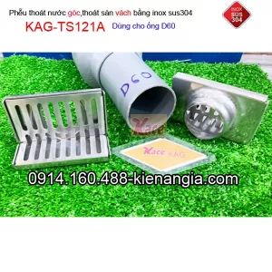Phễu thoát sàn góc,thoát sàn vách D60 KAG-TS121A