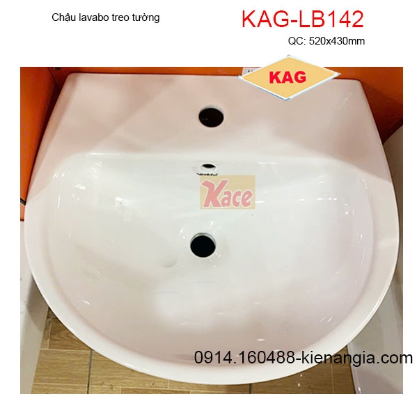 Chậu lavabo treo tường 52x42cm KAG-LB142