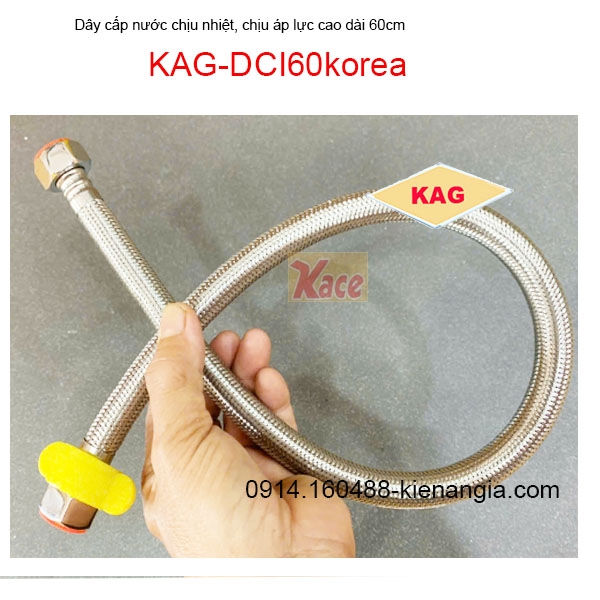Dây cấp nước inox 60cm chịu nhiệt,chịu áp lực cao KAG-DCIKorea60