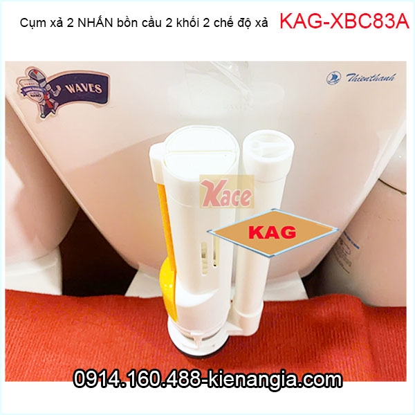 Xả 2 nhấn Roto bồn cầu 2 khối phổ thông KAG-XBC83A