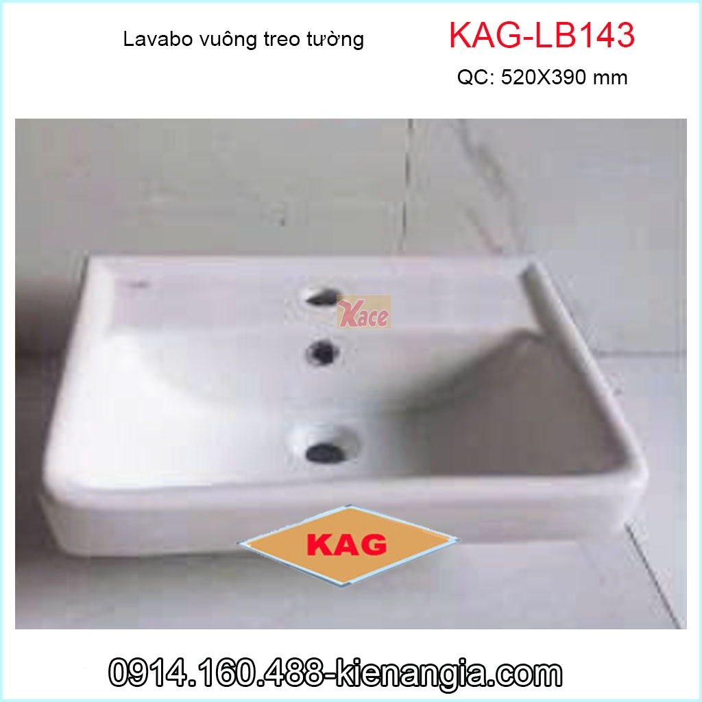 Lavabo vuôngteo tường KAG-LB143
