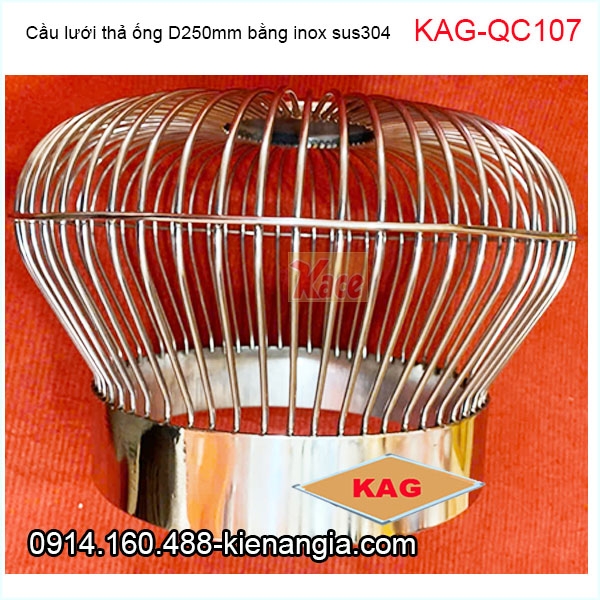 Cầu lưới chặn rác inox sus 304 thả ống D250-KAG-QC107