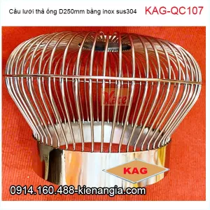 Cầu lưới chặn rác inox sus 304 thả ống D250-KAG-QC107