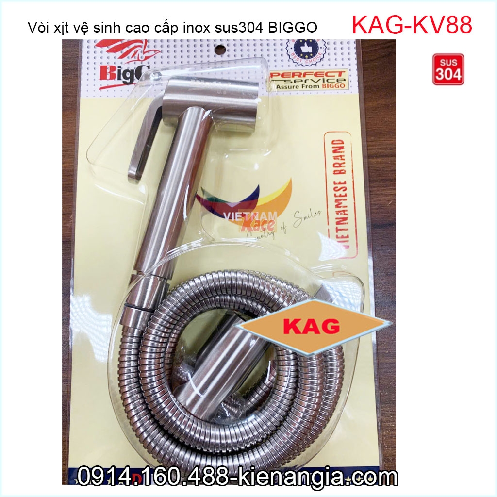 Vòi xịt vệ sinh inox sus304 cao cấp BIGGO KAG-KV88