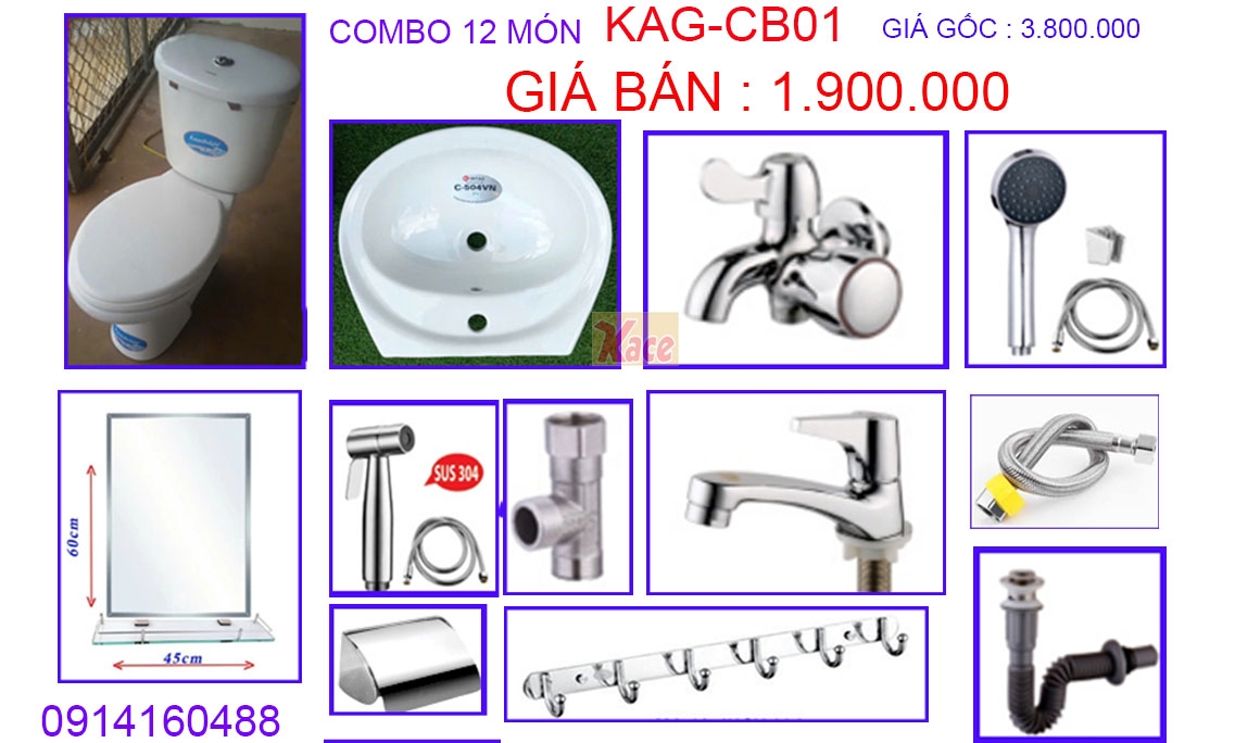 Combo 12 món phòng tắm KAG-CB01